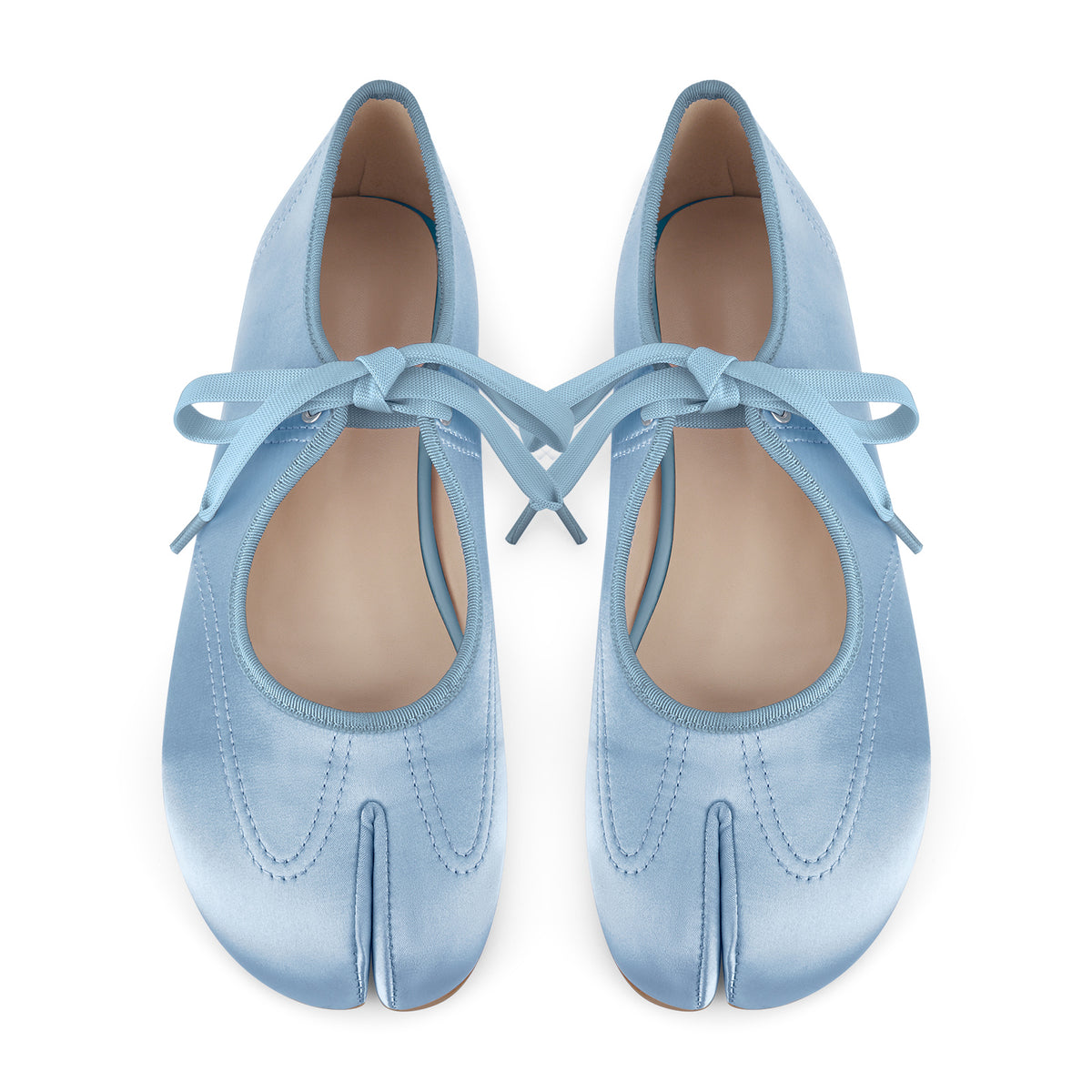 Womens Lace Up Split Toe Flats Mary Jane Tabi Shoes