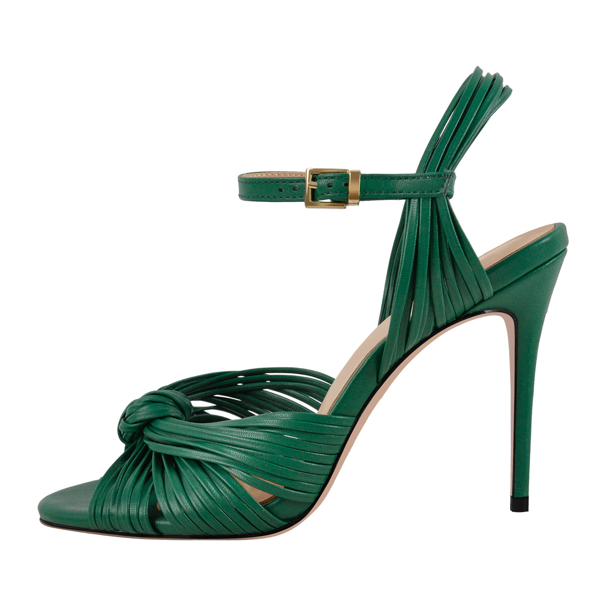 Women's Strappy High Heel Sandals-Stiletto Heels with Braided Knot Design, Ankle Strap Open Toe Dress Shoes for Wedding,Party,Evening